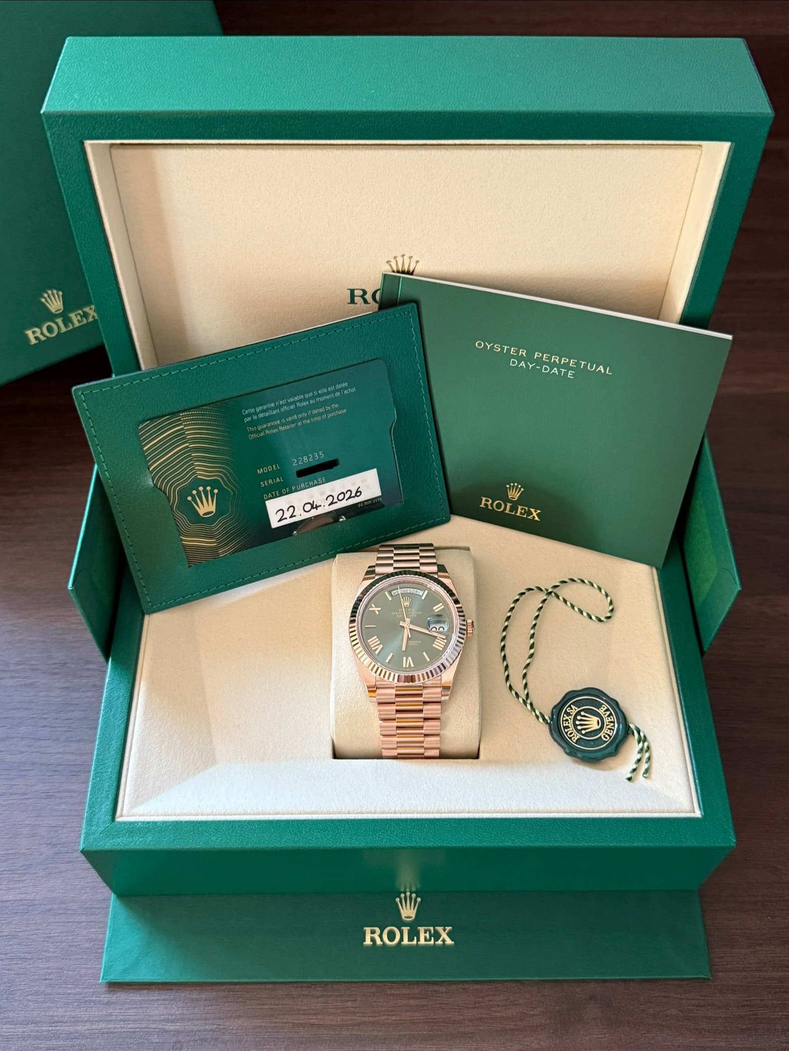 Rolex Day Date 228235 40mm Oliv Bild 2