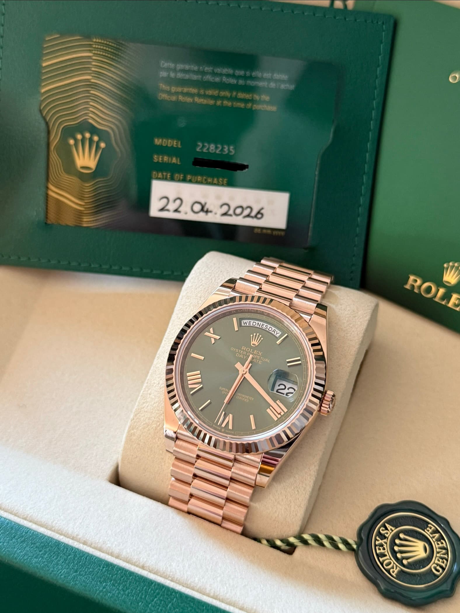 Rolex Day Date 228235 40mm Oliv Bild 1